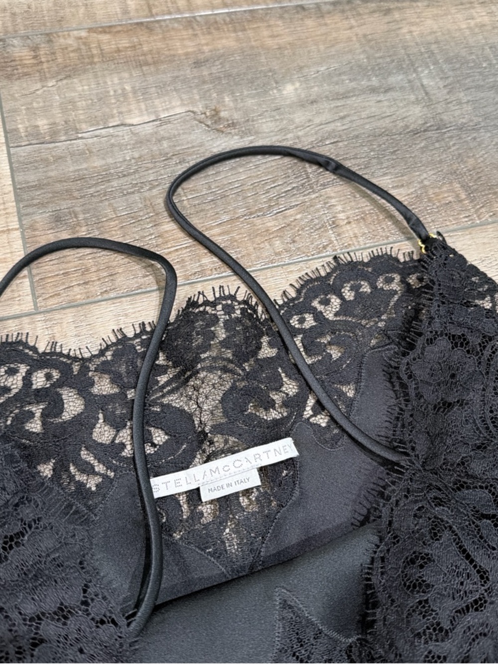 Stella McCartney lace trimmed satin camisole in black - Picture 4 of 7